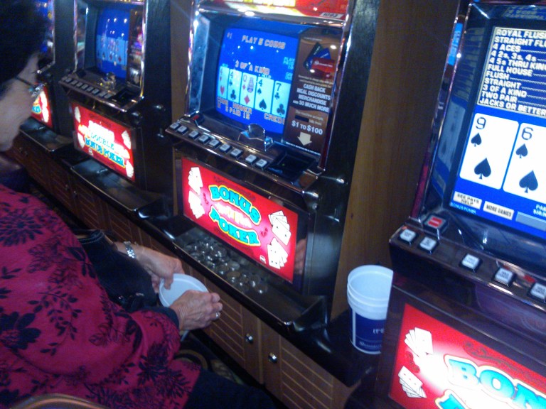 The lady won actual coins! ACTUAL COINS.