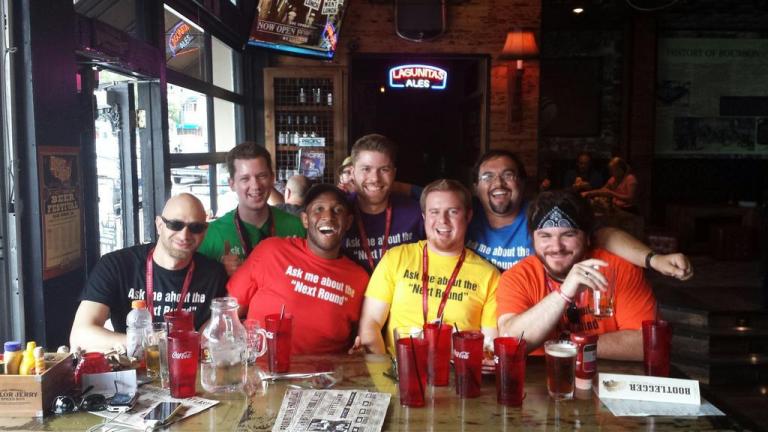 Me with the Entertainment Distilled Podcast crew. @Nextroundonus